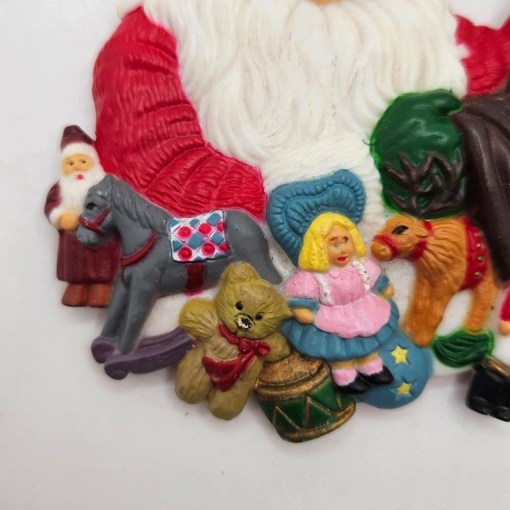 Vintage‎ Santa Claus Christmas Ornament Toy Bag Resin Plastic Holiday Tree Decor